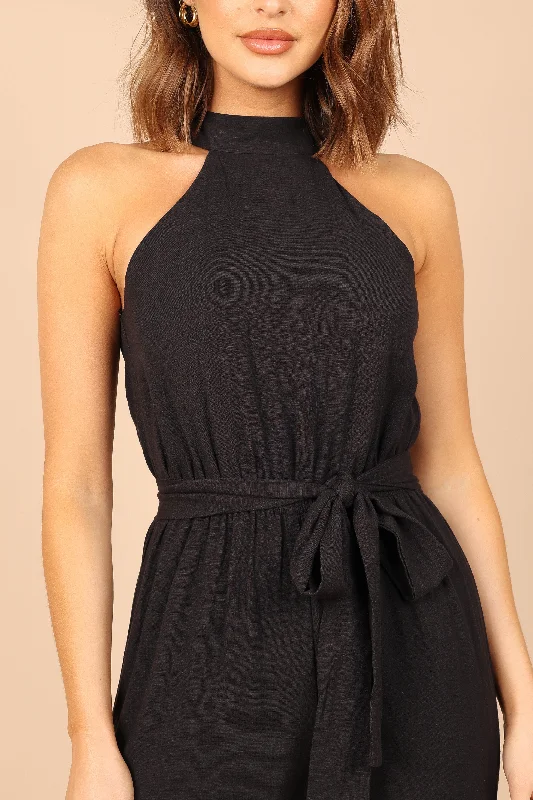 Harper Tie Waist Jumpsuit - Black