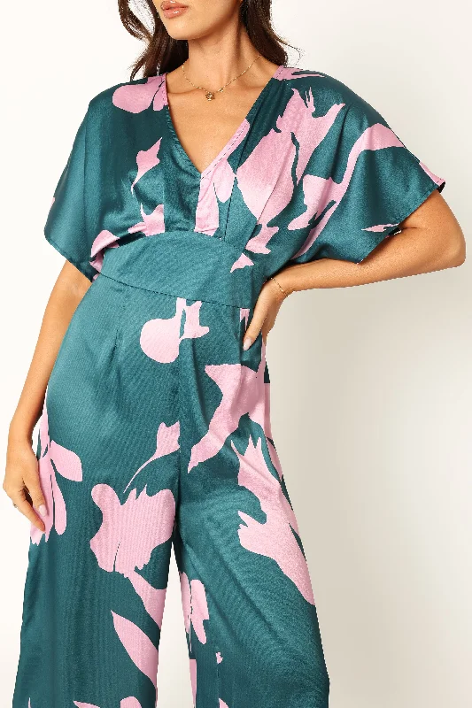 Lilah Jumpsuit - Teal Floral