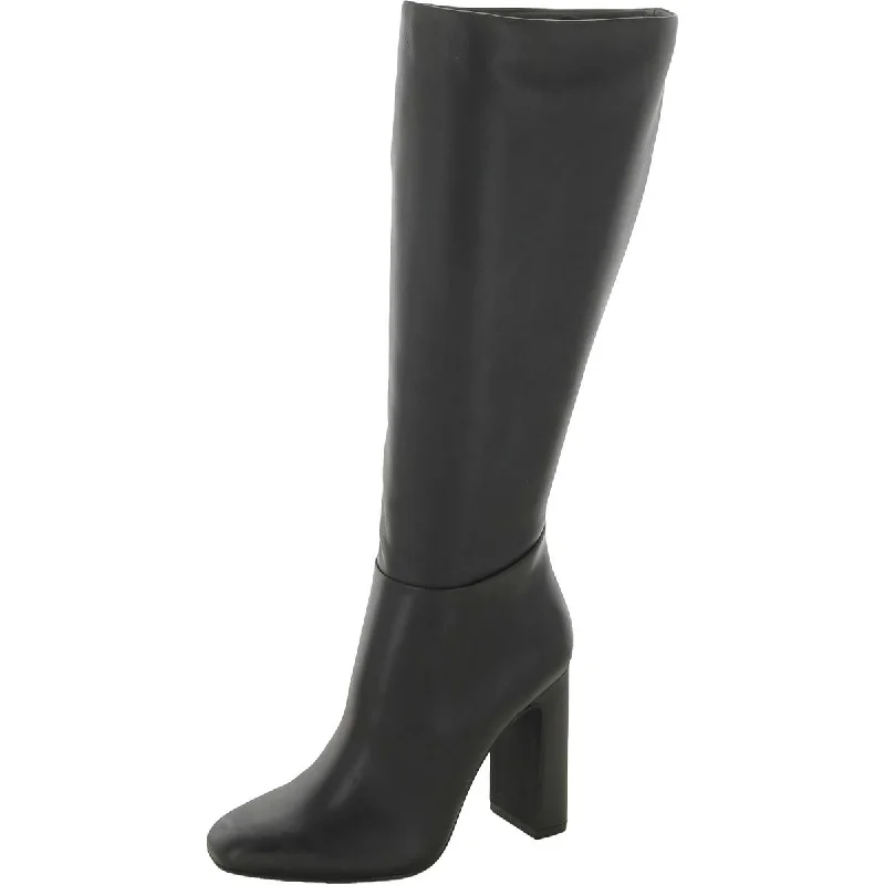 Womens Leather Wide Calf Knee-High Boots