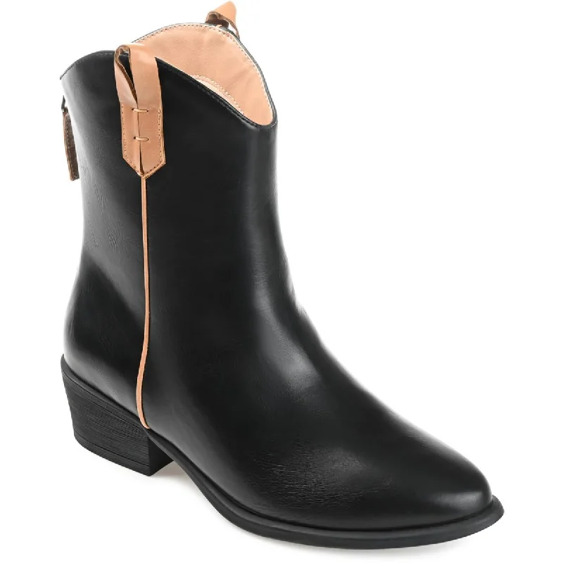 Womens Faux Leather Ankle Booties