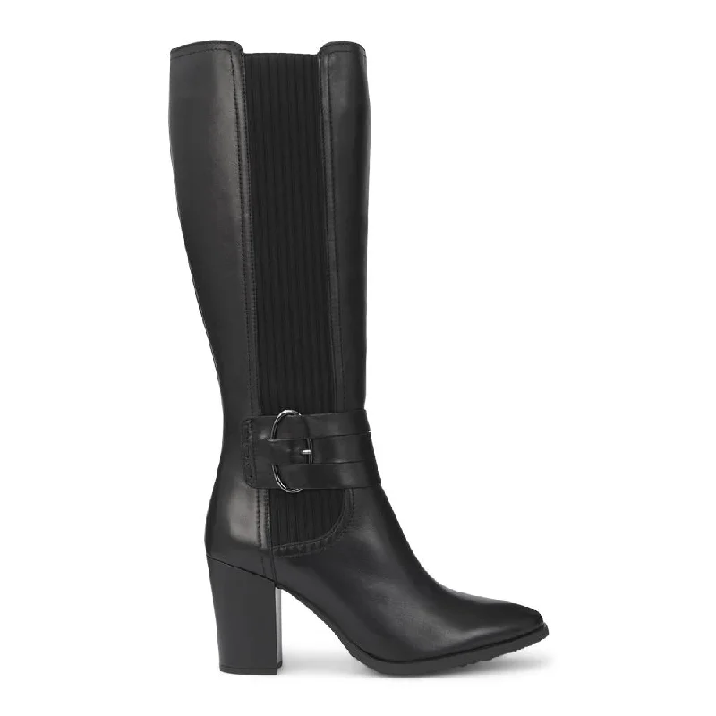 Heeled Leather Knee High Boot - MKOC28510 / 313 976