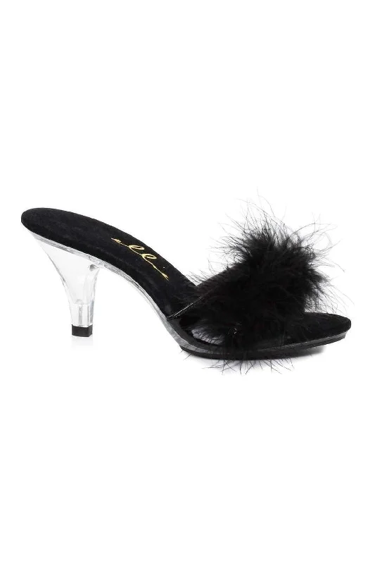 305-SASHA Marabou  | Black  Patent