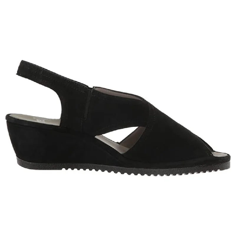 Ara Camila Black Suede Sandal (Women's)