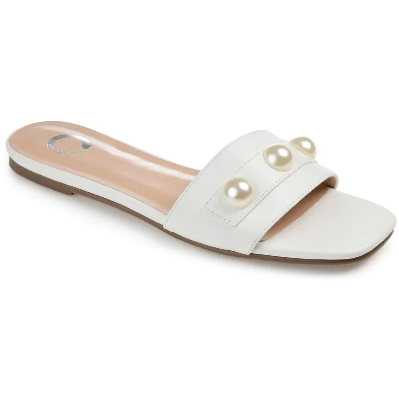 Womens Slip On Open Toe Slide Sandals