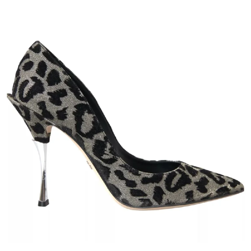 Dolce & Gabbana Gray Leather Di Calfskin Women's Pump