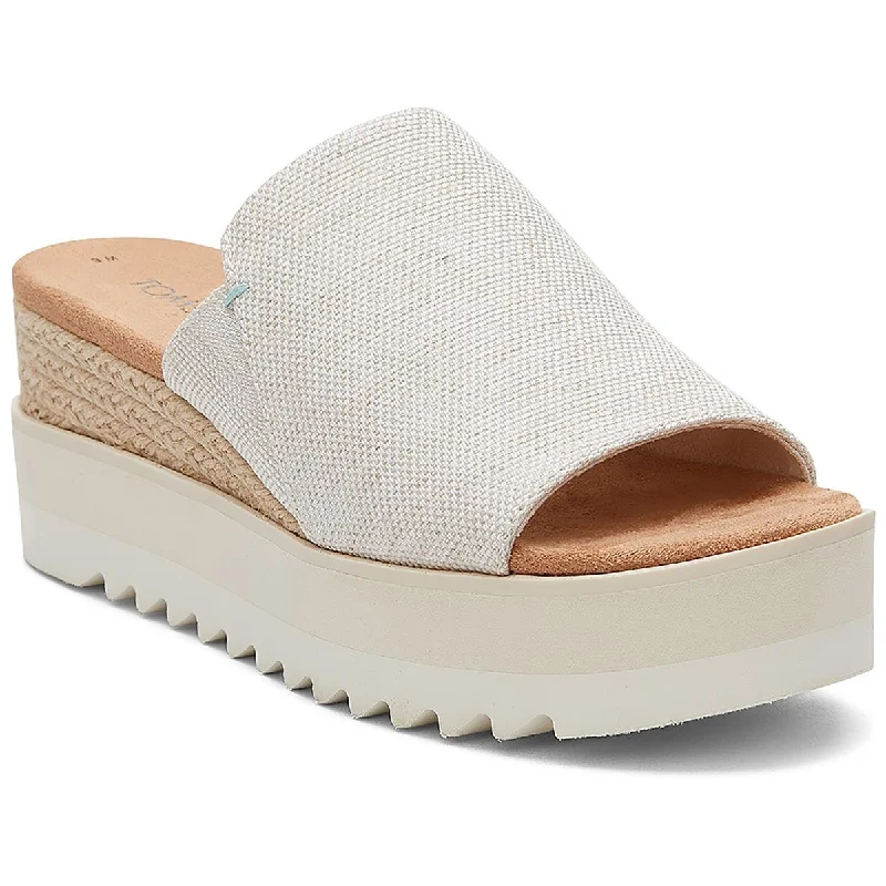 Diana Womens Canvas Slip On Wedge Sandals