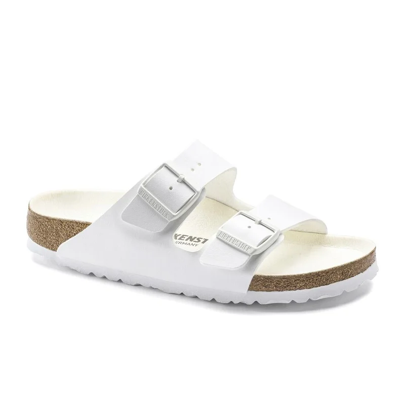 Birkenstock Arizona Slide Sandal (Women) - White/White Birko-Flor