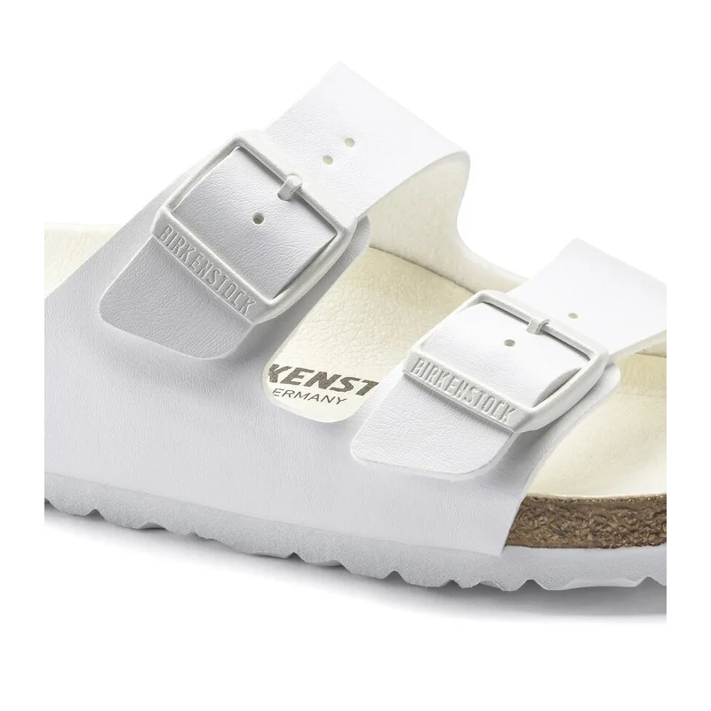 Birkenstock Arizona Slide Sandal (Women) - White/White Birko-Flor