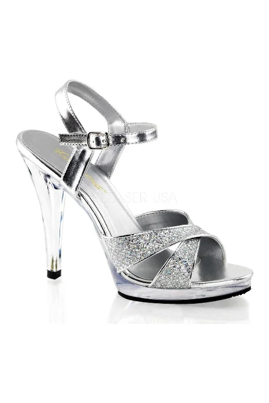 FLAIR-419(G) Sandal | Clear Glitter