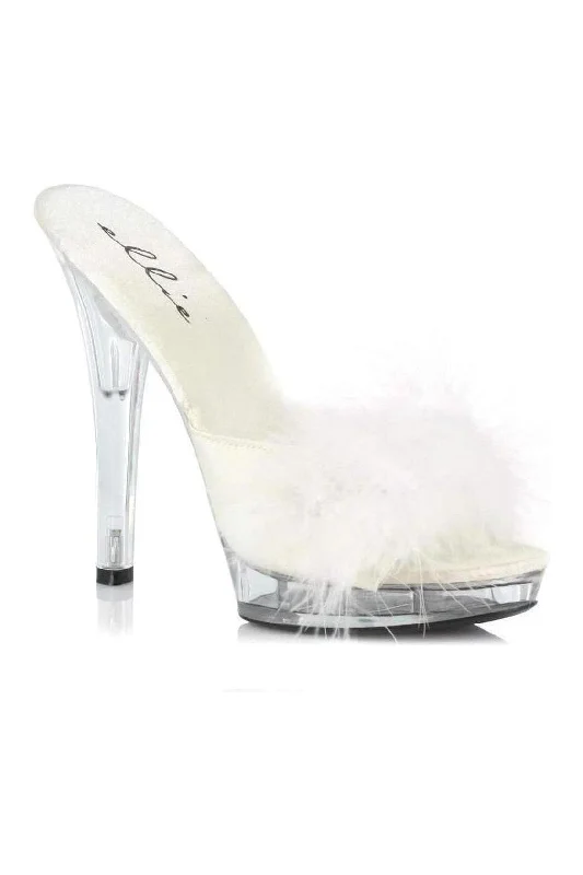 SASHA Marabou  | White Genuine Satin