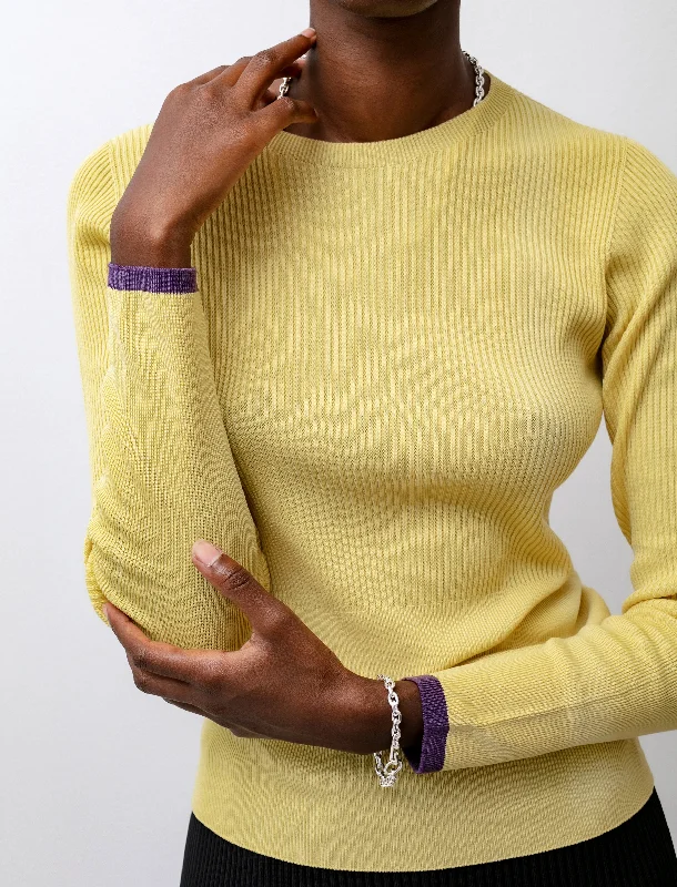 Cupro Rib Top Yellow/Purple