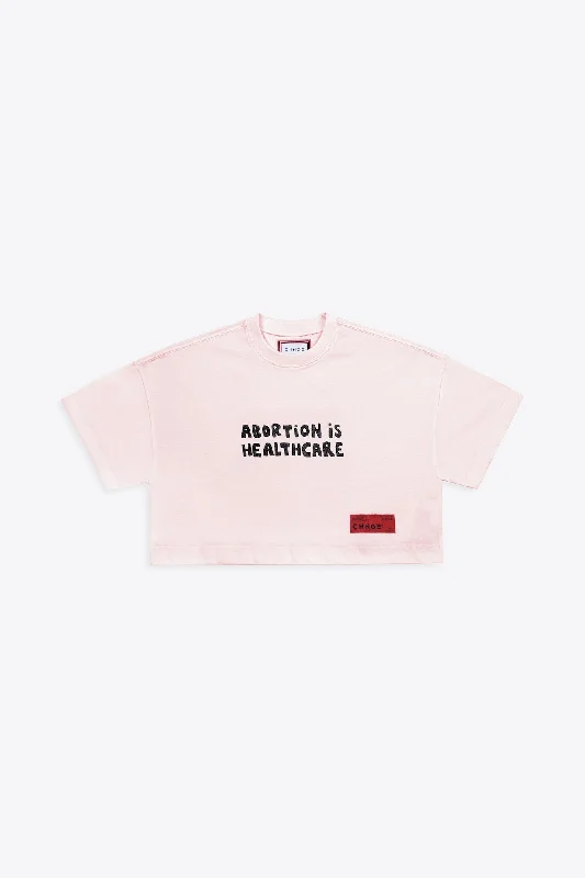 Abortion is Healthcare S/S Crop (Pale Pink)