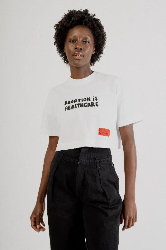 Abortion is Healthcare S/S Crop (White)