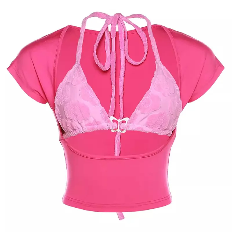 Butterfly Bikini Top with Short Sleeve Tee