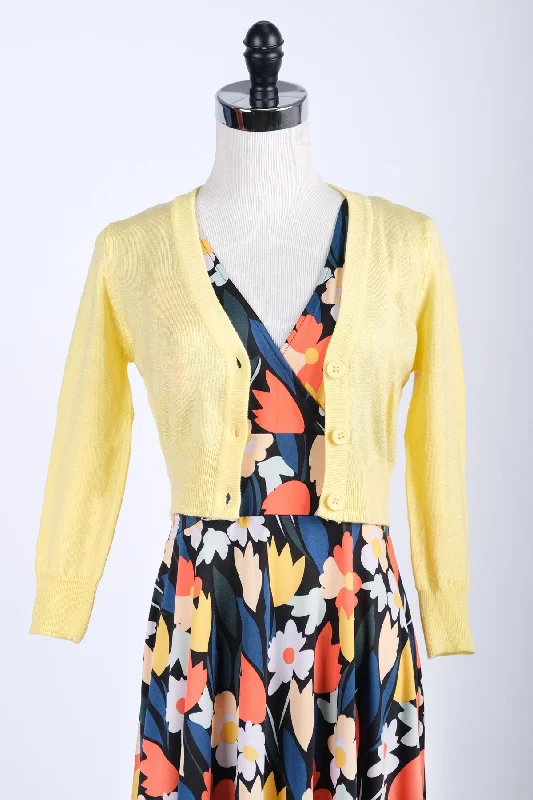 Daffodil Yellow Cropped Cardigan