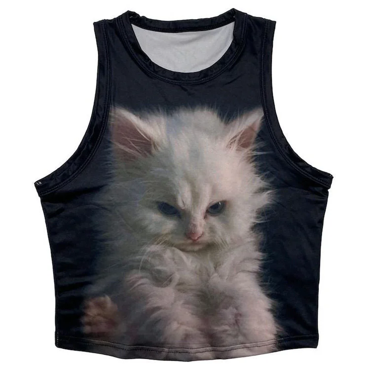 Fluffy Moody Kitten Baby Tee