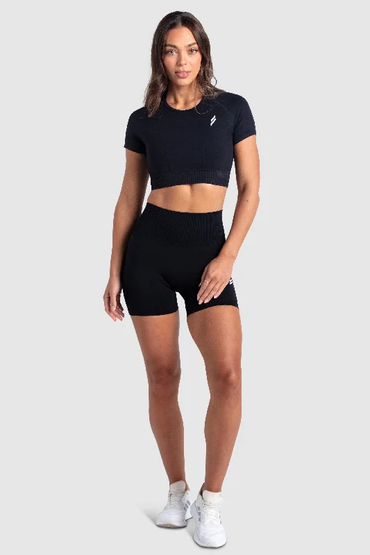 Hyperflex 2 Cropped Tee - Black