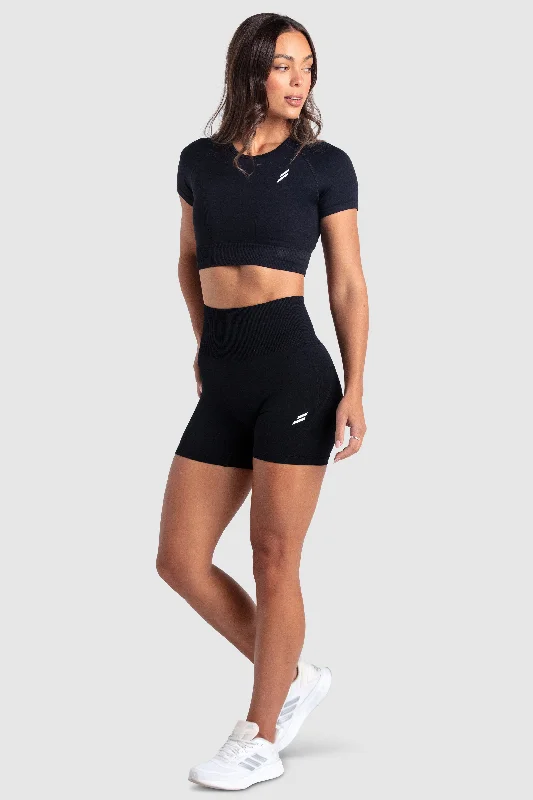 Hyperflex 2 Cropped Tee - Black