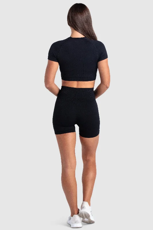 Hyperflex 2 Cropped Tee - Black