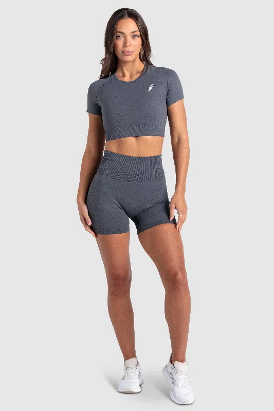 Hyperflex 2 Cropped Tee - Charcoal