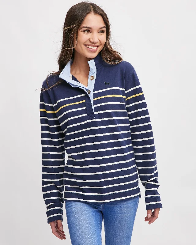 Ladies Skipper Button Mockneck