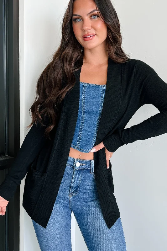 Made Me Realize Lightweight Cardigan (Black)