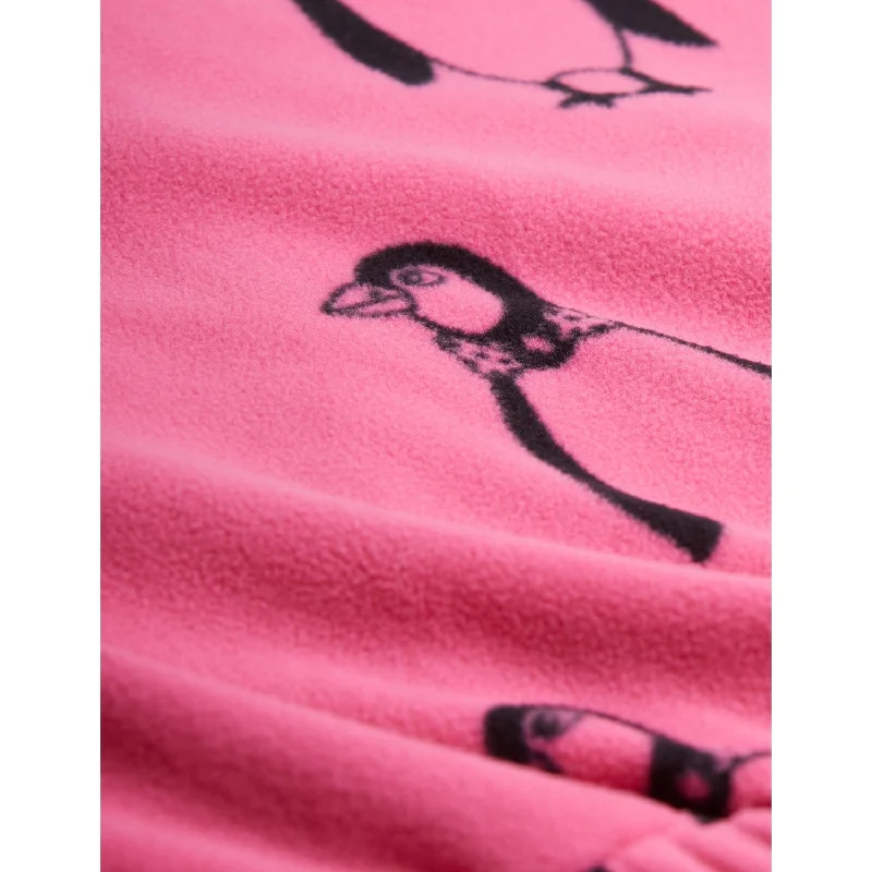 Mini Rodini Pink Penguin Fleece Pants