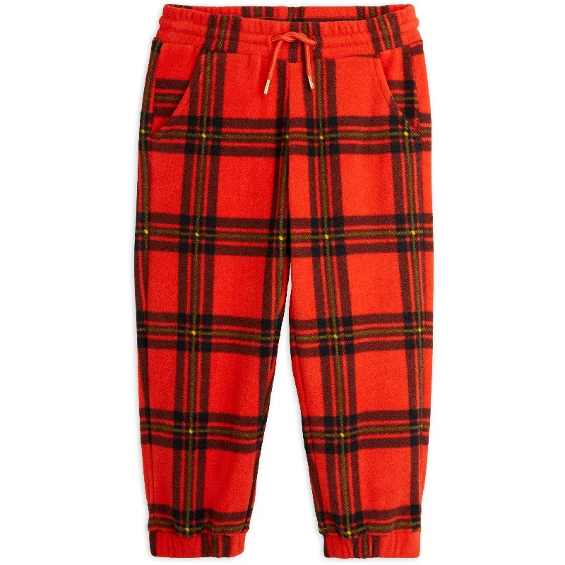 Mini Rodini Red Check Aop Fleece Pants