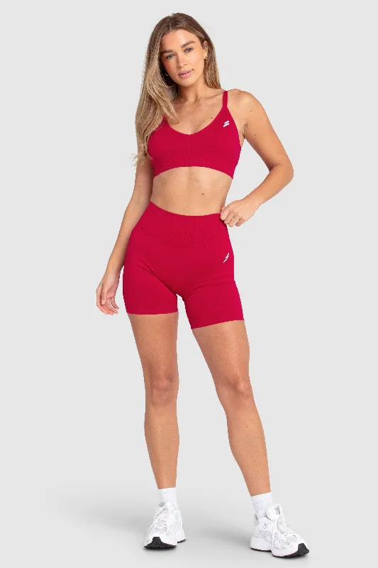 Scrunch 2 Seamless Crop - Cherry Red