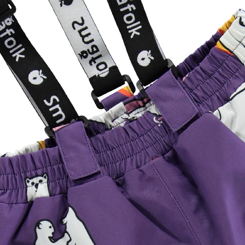 Småfolk Purple Heart Snow Pants With Polar Bears