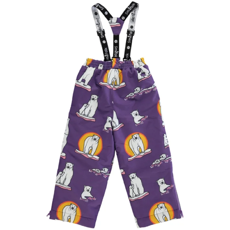 Småfolk Purple Heart Snow Pants With Polar Bears