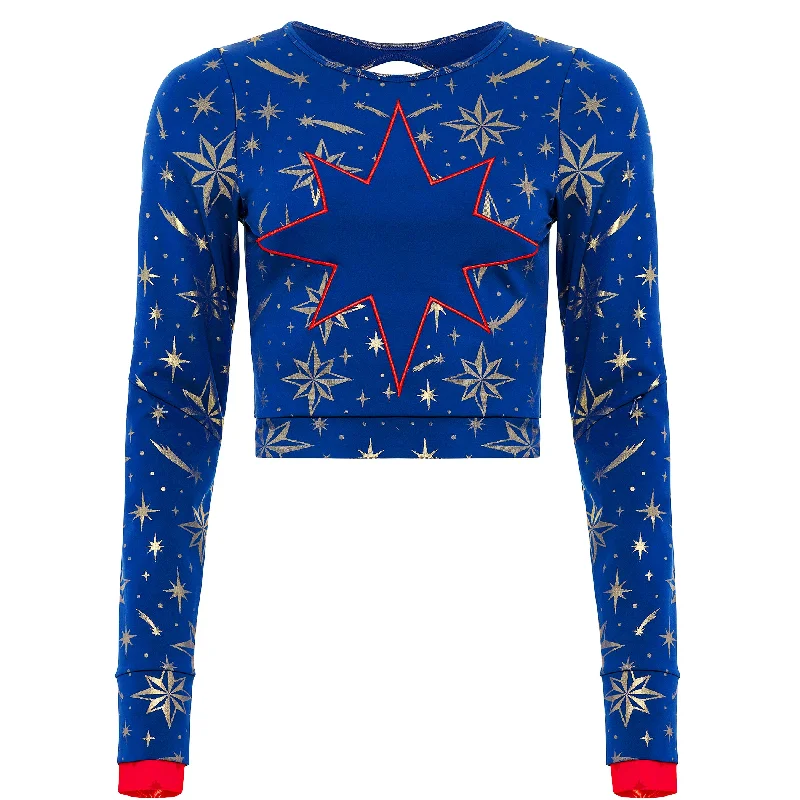 Star Captain Long Sleeve Crop Top