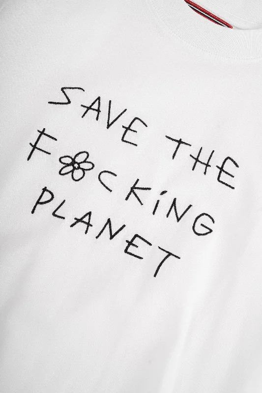 Save the Planet S/S Crop (White)