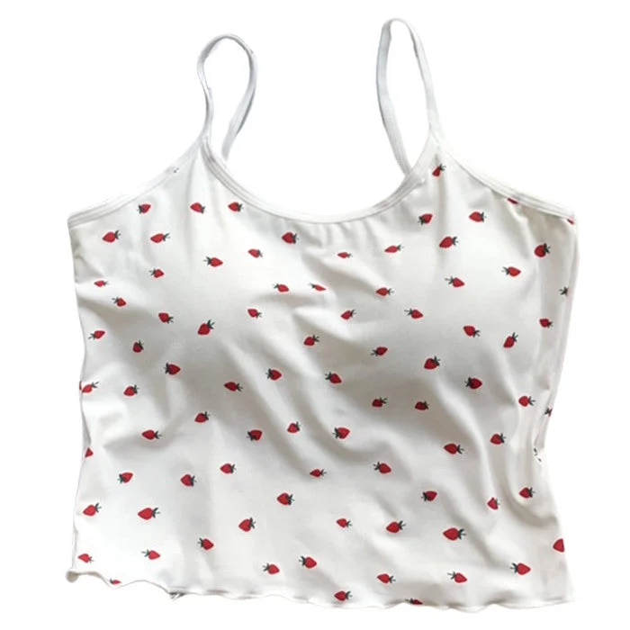 Strawberry Print Tank Top