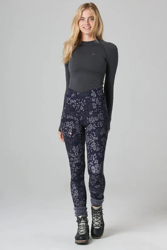 The Recycled Outdoor Leggings - Navy Wild Print