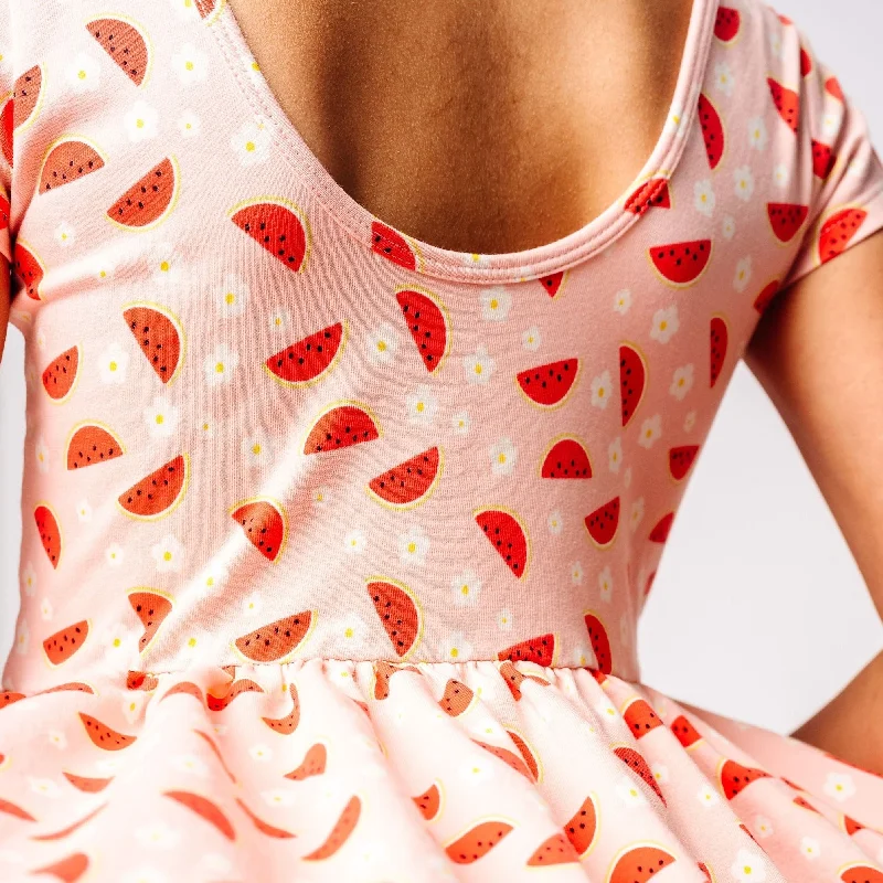 The Summer Sleeve Ballet Dress in Wild Watermelon