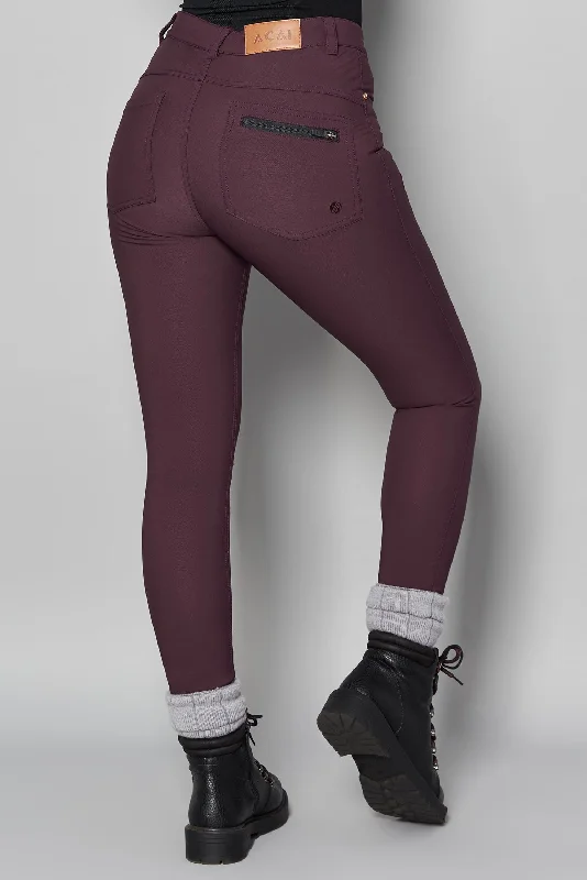 Thermal Skinny Outdoor Trousers - Aubergine