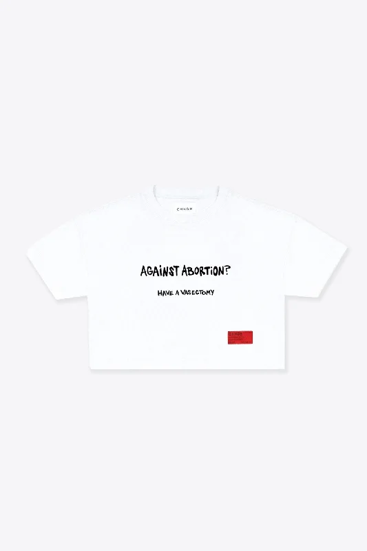 Have a Vasectomy S/S Crop (White)