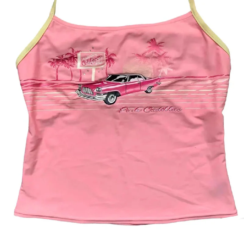 Vintage Pink Car Y2K Halter Top