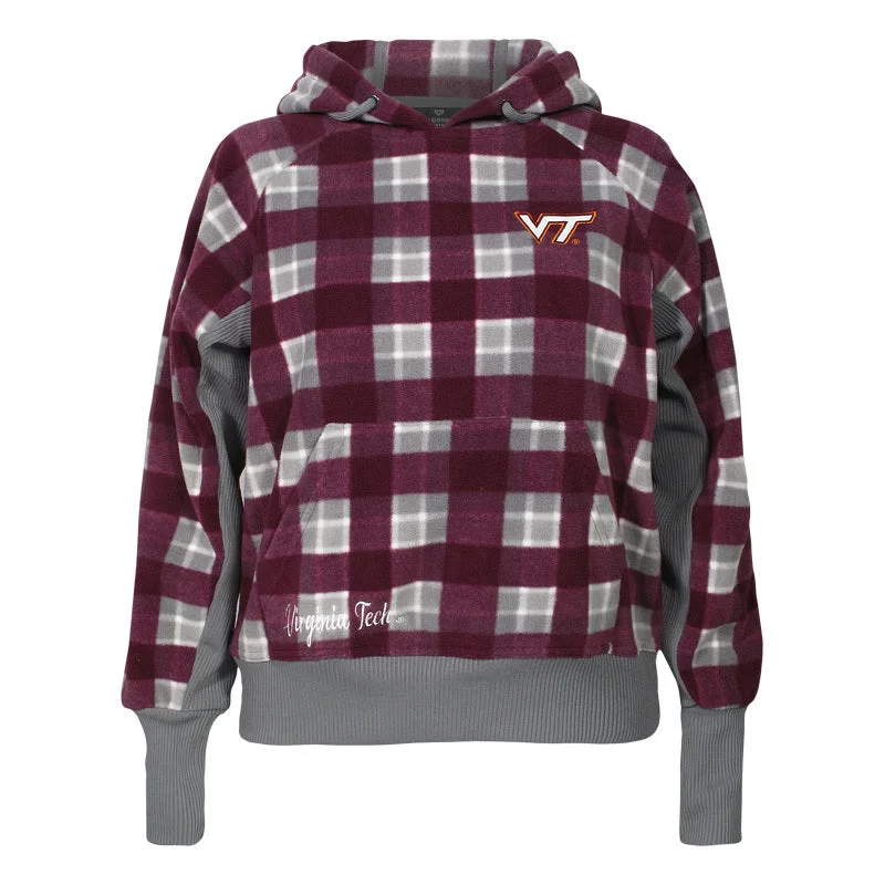 Virginia Tech Women's Plugged In Plaid Hooded Sweatshirt